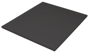 Piatto doccia SENSEA in resina Neo L 90 x L 90 x H 3 cm nero opaco effetto pietra