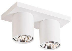 Faretto da soffitto moderno bianco 2 luci - Tubo