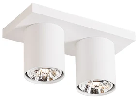 Faretto da soffitto moderno bianco 2 luci - Tubo