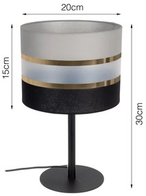 Lampada da tavolo CORAL 1xE27 / 60W / 230V nero / grigio