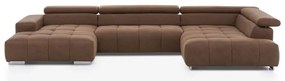 Divano angolare a U TROPEA, lato destro, marrone