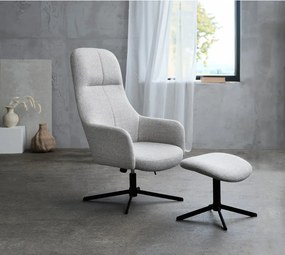 Poltrona da relax grigio chiaro girevole Manning – Unique Furniture