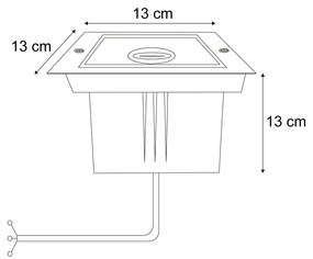 Faretto da terra moderno beige GU10 50mm orientabile e inclinabile IP65 - Oneon