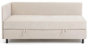 Letto singolo imbottito beige con contenitore con materasso incluso 90x200 cm Avela – Bonami Selection