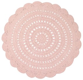 Tappeto rosa in cotone lavorato a mano, ø 120 cm Alma - Nattiot