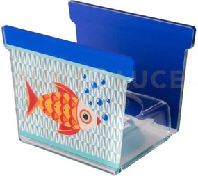 Portavaso joy singolo in cristallo acrilico decorato disegno pesce