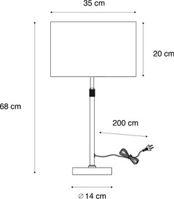 Lampada da Tavolo Bronzo con Paralume in Velluto Taupe 35cm - Parte