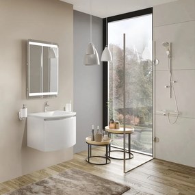 Mobile sottolavabo e lavabo Sole per vasca centrale bianco lucido L 60 cm