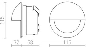 RED-Design Rendl-R10558- Lampada da incasso a LED per esterno ASTERIA LED/3W/230V IP54