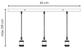 Cavo di alimentazione VINTAGE 3xE27/40W/230V ottone