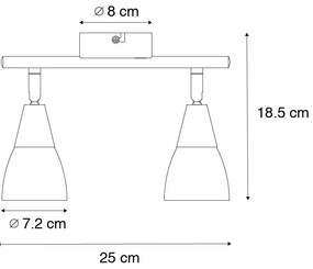 Faretto da soffitto classico oro con vetro satinato 2 luci - Madi