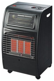 Stufa Catalitica a Gas GPL 4200 W Con Infrarossi Ventilata Turbo 1500 W Per Ambienti Fino A 80 m² 3 Livelli di Potenza Sicura con ODS & FFD Antiribaltamento Con Ruote 72 x 36 x 42 Cm Nero Opaco