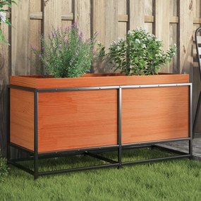 Fioriera Giardino Marrone Cera 100x40x50 Cm Legno Massello Pino /