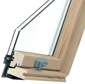 Finestra per tetti, legno, Slim Pine, apertura a bilico, 55x78 cm, legno naturale di pino, esterno grigio antracite simile a RAL 7016