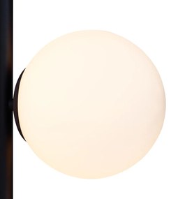 Lampada da Parete di Design Nera con Vetro Opaco a 3 Luci - Verticale