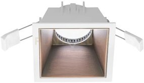 Gfa625 - faretto da incasso bianco opaco e rame 1 luce attacco gu10...
