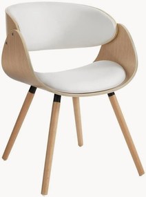 Sedia con braccioli in similpelle effetto legno Visby Evo