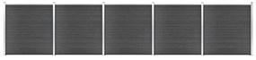 Set Pannelli Di Recinzione İn Wpc 872x186 Cm Nero /