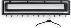 Attaccapanni da parete nero in metallo con scaffale 118 cm School – Spinder Design