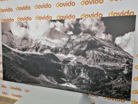 Quadro su tela – Paesaggio montano maestoso in bianco e nero
