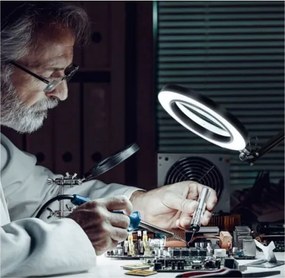 Extol - Lampada da tavolo LED dimmerabile con una lente d'ingrandimento LED/8W/5V 2900/4500/7500K nero