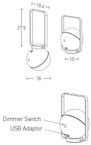 Zambelis E233 - Lampada LED dimmerabile da esterno LED/1,5W/3,7V 2600 mAh IP44 nero