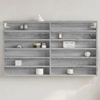 Armadietto Vetrina Grigio Sonoma 100x8,5x58cm Legno Multistrato 847945