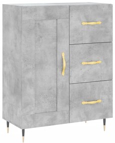 Credenza grigio cemento 69,5x34x90 cm in legno multistrato