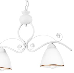 Lampadario a sospensione con catena RETRO 2xE27/60W/230V bianco opaco