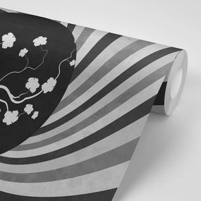 Carta da parati autoadesiva – Sfondo grunge asiatico in bianco e nero