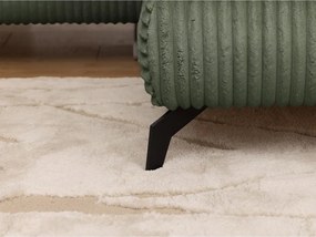 Divano angolare verde (con penisola a destra/a L) con rivestimento in velluto a coste Marbeya – Ropez