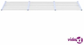 vidaXL Tettoia per Porta Grigio e Trasparente 297,5x90cm Policarbonato