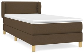 Giroletto a molle con materasso marrone scuro 90x190cm tessuto