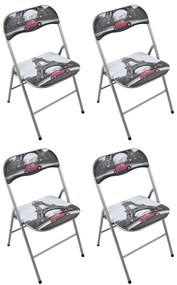 LUCIE - sedia pieghevole salvaspazio set da 4 city