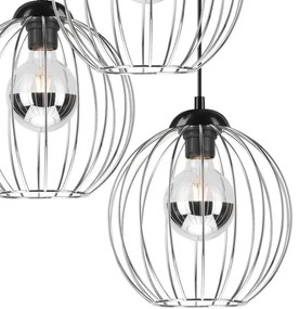 Lampadario a sospensione con filo ZOYA 3xE27/60W/230V cromo lucido