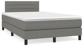 Letto A Molle Materasso E Led Grigio Scuro 120x190cm İn Tessuto /