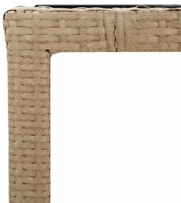 Set da pranzo da giardino 7 pz con cuscini beige in polyrattan