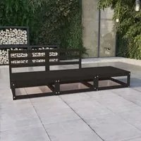 Set Divani da Giardino 3 pz Nero in Legno Massello di Pino 3075238