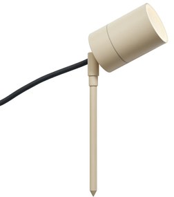Faretto a picchetto crema GU10 50mm regolabile IP44 con cavo e spina - Solo