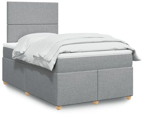 Giroletto A Molle Con Materasso Grigio Chiaro 120x190cm Tessuto /