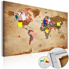 Quadri di sughero World Map: Brown Elegance [Cork Map]