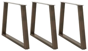 Gambe Tavolo Pranzo A V 3 Pz Naturale 100x(72-73,3)cm Acciaio /