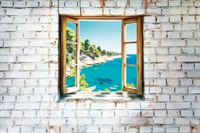 Carta da parati – Vista su paesaggio da sogno in grigio