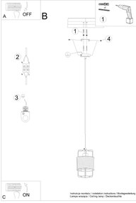Sollux SL.1300 - Lampadario a sospensione con filo GIZUR 1xE27/15W/230V