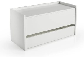 Scarpiera L 90 x H 46 x P 40 cm 3 paia, bianco