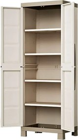 Armadio da Esterno 4 Ripiani 65x45x182H cm in Plastica Keter Excellence Alto Beige/Tortora...