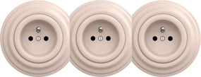 Kliklap - Presa domestica tripla in stile retrò con cornice 230V rosa antico