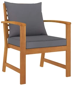 Set divani da giardino 5 pz con cuscini in massello di acacia