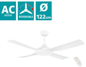 Ventilatore Bondi 1 Abs Bianco Opaco Senza Interruttore