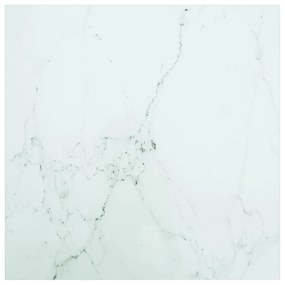 Piano Tavolo Bianco 60x60 Cm 6 Mm Vetro Temperato Design Marmo /
